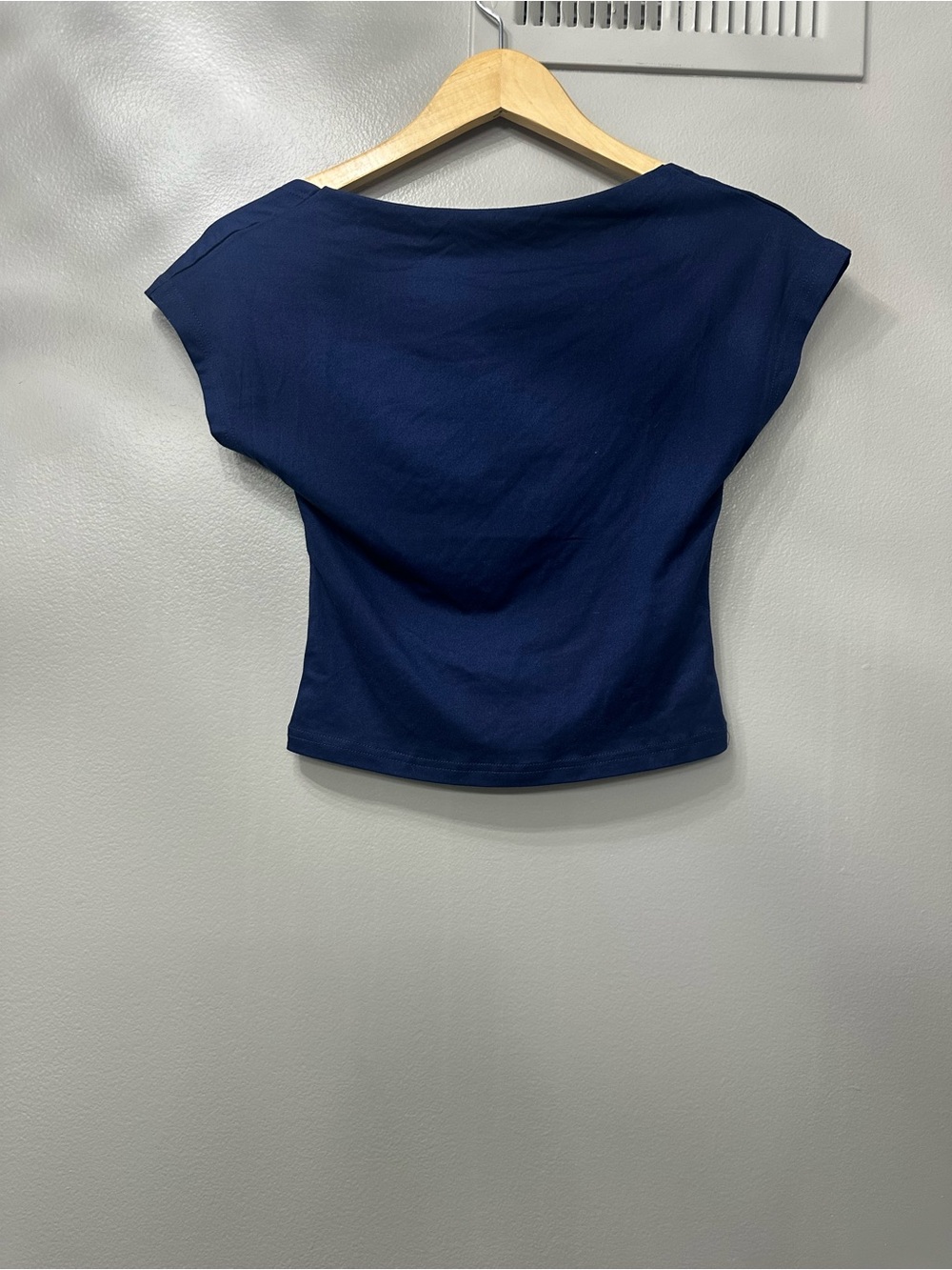 SHEIN Navy Boatneck Cap-Sleeve Top, backless
